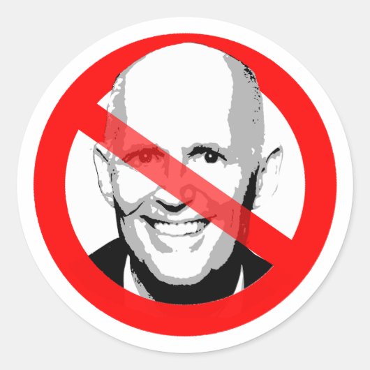 Anti Rick Scott stak zijn gezicht uit Ronde Sticker (Voorkant)