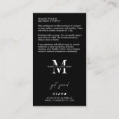 Anti-rimpelvulling nazorggids Minimale salon Visitekaartje (Achterkant)