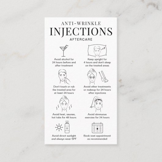 Anti-rimpelvulling nazorggids Minimale salon Visitekaartje (Voorkant)