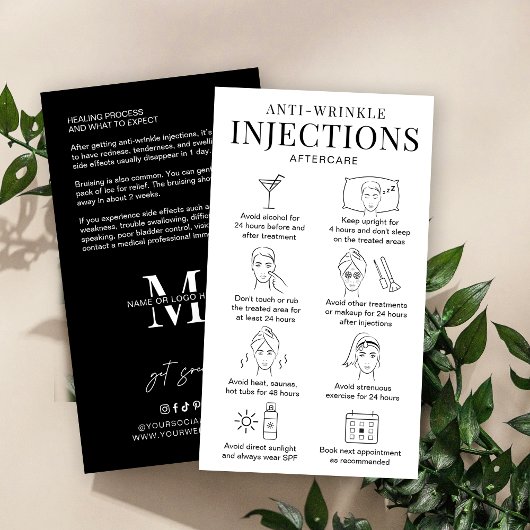 Anti-rimpelvulling nazorggids Minimale salon Visitekaartje