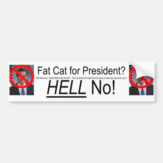 Anti-Romney Bumpersticker (Voorkant)