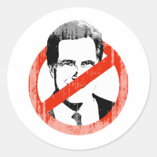Anti Romney Faded.png Ronde Sticker