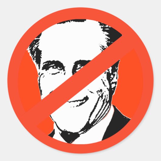 ANTI-ROMNEY RONDE STICKER (Voorkant)