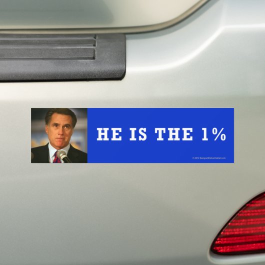 Anti-Romney sticker 1% (Op auto)