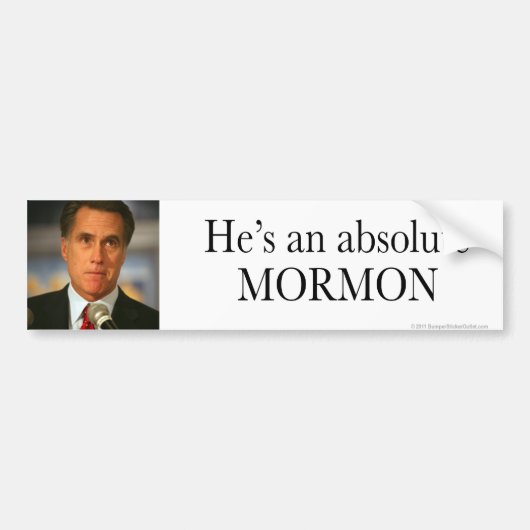 Anti-Romney sticker Absolute Mormon (Voorkant)