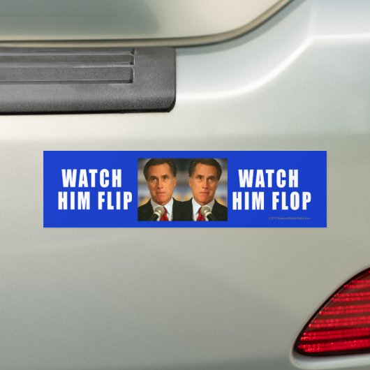 Anti-Romney sticker Bekijk hem omdraaien (Op auto)