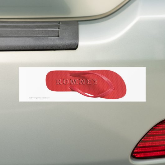Anti-Romney sticker Red Flip-Flop (Op auto)
