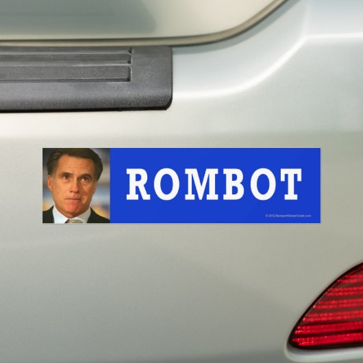 Anti-Romney sticker Rombot (Op auto)