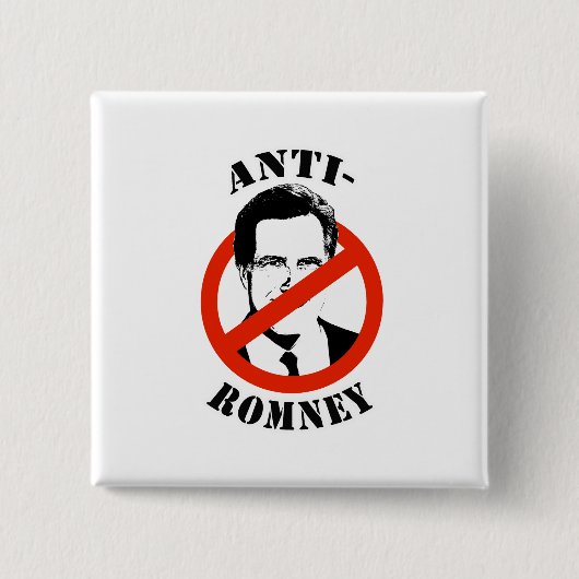 ANTI-ROMNEY - VIERKANTE BUTTON 5,1 CM (Voorkant)