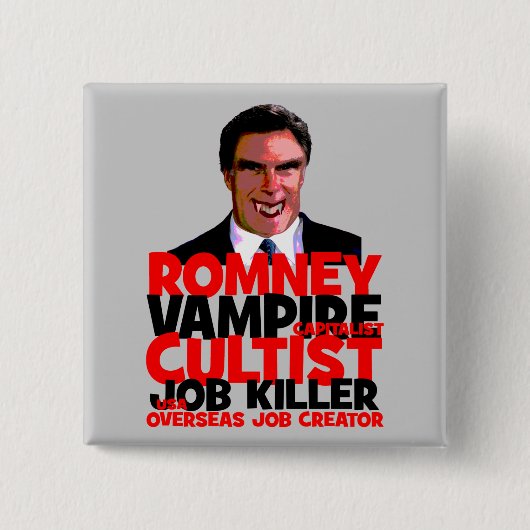 anti Romney Vierkante Button 5,1 Cm (Voorkant)