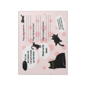 Anti-Sadness zwarte kat, werkblad voor geestelijke Notitieblok (Linkerzijde)