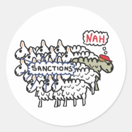 Anti-sanctieschep Ronde Sticker