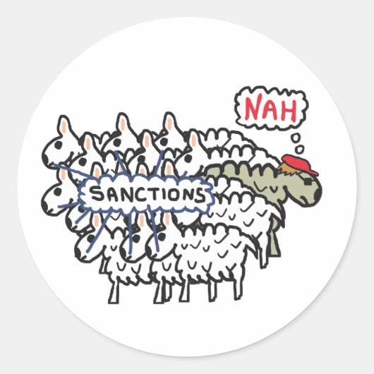 Anti-sanctieschep Ronde Sticker (Voorkant)