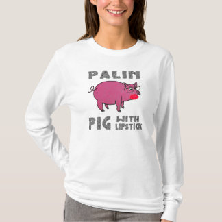 Anti Sarah Palin Funny Pig met Lipstick Hoodie T-shirt