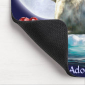 Anti-Sealhunt Seal-Pup, Moon & Hearts Mousepad Muismat (Hoek)