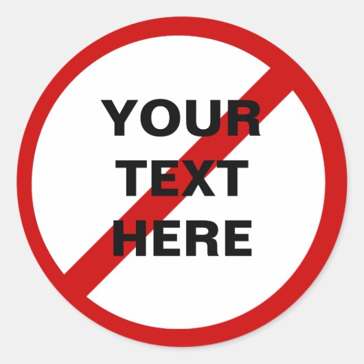 Anti-Sjabloon Cirkel met Slash Ronde Sticker (Voorkant)
