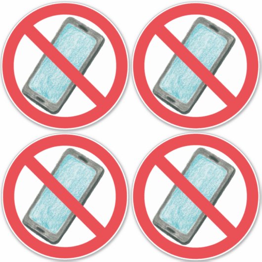 Anti-smartphone vinyl sticker (Voorkant)