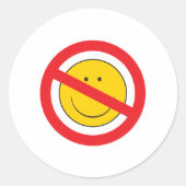 Anti-Smiley Face Ronde Sticker (Voorkant)