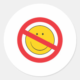 Anti-Smiley Face Ronde Sticker