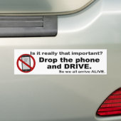 Anti-sms'en en rijden Bumpersticker (Op auto)