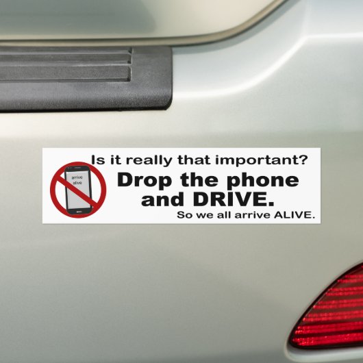Anti-sms'en en rijden Bumpersticker (Op auto)