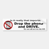 Anti-sms'en en rijden Bumpersticker (Voorkant)