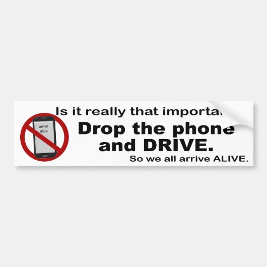 Anti-sms'en en rijden Bumpersticker (Voorkant)