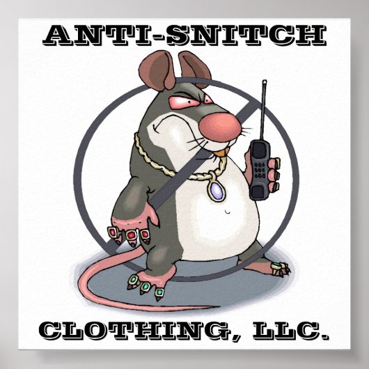 Anti-Snitch Giant No Rats Wall Poster (Voorkant)
