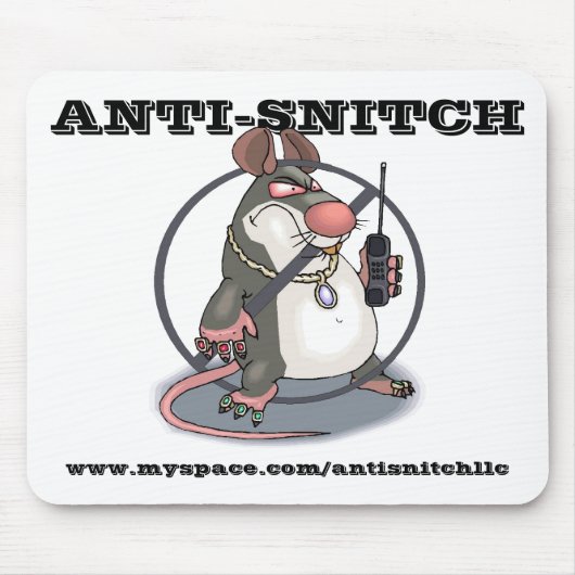 Anti-Snitch No Rats Mousepad Muismat (Voorkant)