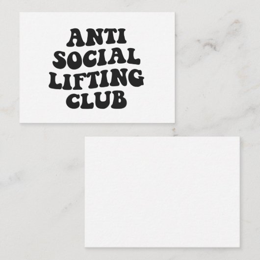 Anti Sociaal Liftclub Funny Gym Fitness Liefhebber Notitiekaartje (Voorkant / Achterkant)