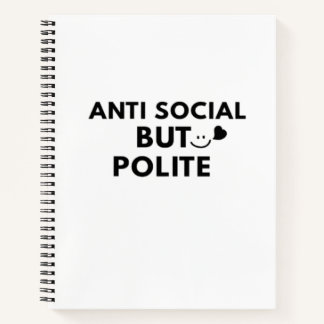 Anti-sociaal maar beleefd grappige introvert citaa notitieboek