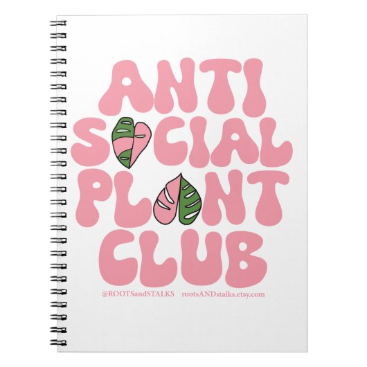 Anti Sociaal Plant Club - Sweatshirt Huis Planten Notitieboek (Voorkant)
