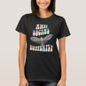 ANTI SOCIAL BUTTERFLY Club Shy Retro Introvert Awk T-shirt (Voorkant)