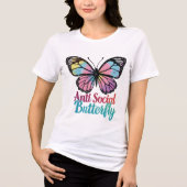 Anti-Social Butterfly – Introvert Statement Tee Tri-Blend Shirt (Voorkant)