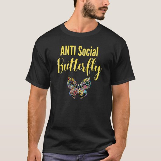 Anti Social Butterfly Monarch Butterflies Wing Int T-shirt (Voorkant)