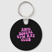 Anti Social Gym Rat Club Funny Gym Fitness Bodybui Sleutelhanger (Voorkant)