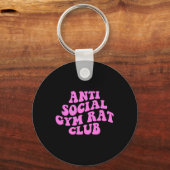 Anti Social Gym Rat Club Funny Gym Fitness Bodybui Sleutelhanger (Voorkant)