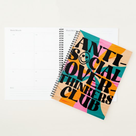 Anti social overthinkeners club planner (Display)