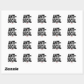 Anti-sociale analist (antisocialist) ronde sticker (Vel)