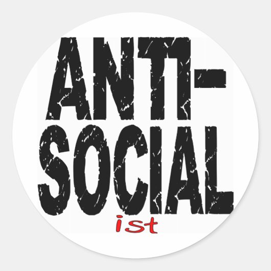 Anti-sociale analist (antisocialist) ronde sticker (Voorkant)