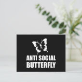 Anti-sociale Butterfly Funny Introvert Briefkaart (Staand voorkant)