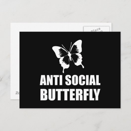 Anti-sociale Butterfly Funny Introvert Briefkaart (Voorkant / Achterkant)