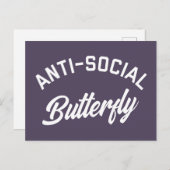 Anti-sociale Butterfly Funny Quote Briefkaart (Voorkant / Achterkant)