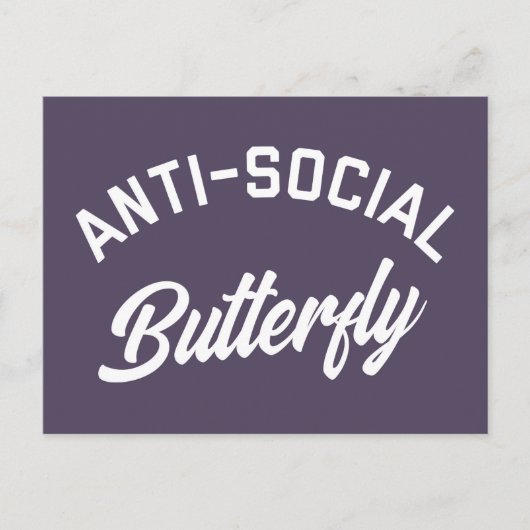 Anti-sociale Butterfly Funny Quote Briefkaart (Voorkant)