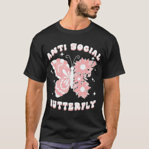 Anti-sociale butterfly vrouwen Introvert anti-soci T-shirt