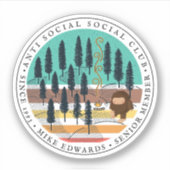 Anti-sociale club | Funny Bigfoot Sasquatch Sticker (Voorkant)