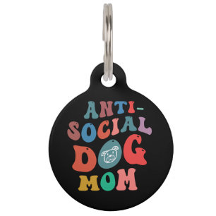 Anti-sociale Dog Mam QR Code Verloren Huisdierpenning