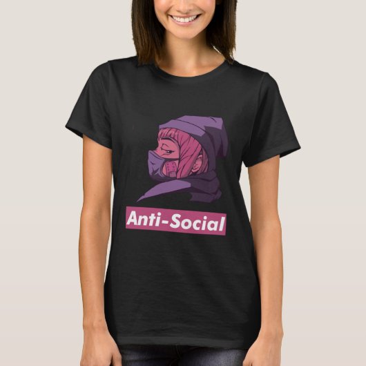Anti Sociale Facemask Japanse aflevering Noodles T-shirt (Voorkant)