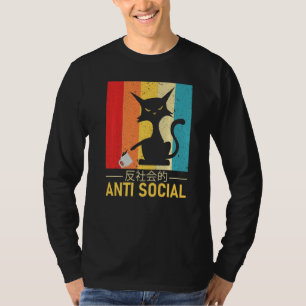 Anti-sociale Japanse atekst Aesthetische Vintage C T-shirt