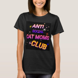 Anti-sociale kattenmamclub t-shirt